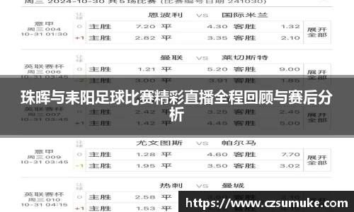 珠晖与耒阳足球比赛精彩直播全程回顾与赛后分析