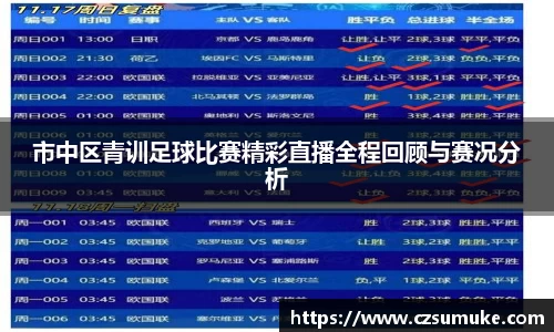 市中区青训足球比赛精彩直播全程回顾与赛况分析
